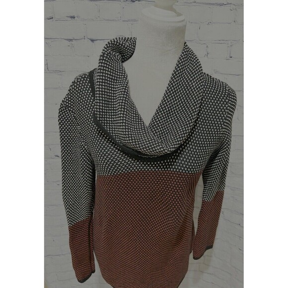Calvin Klein Colorblock Cotton Knit Pullover Sweater Cowl Beck Size Medium - Picture 2 of 7